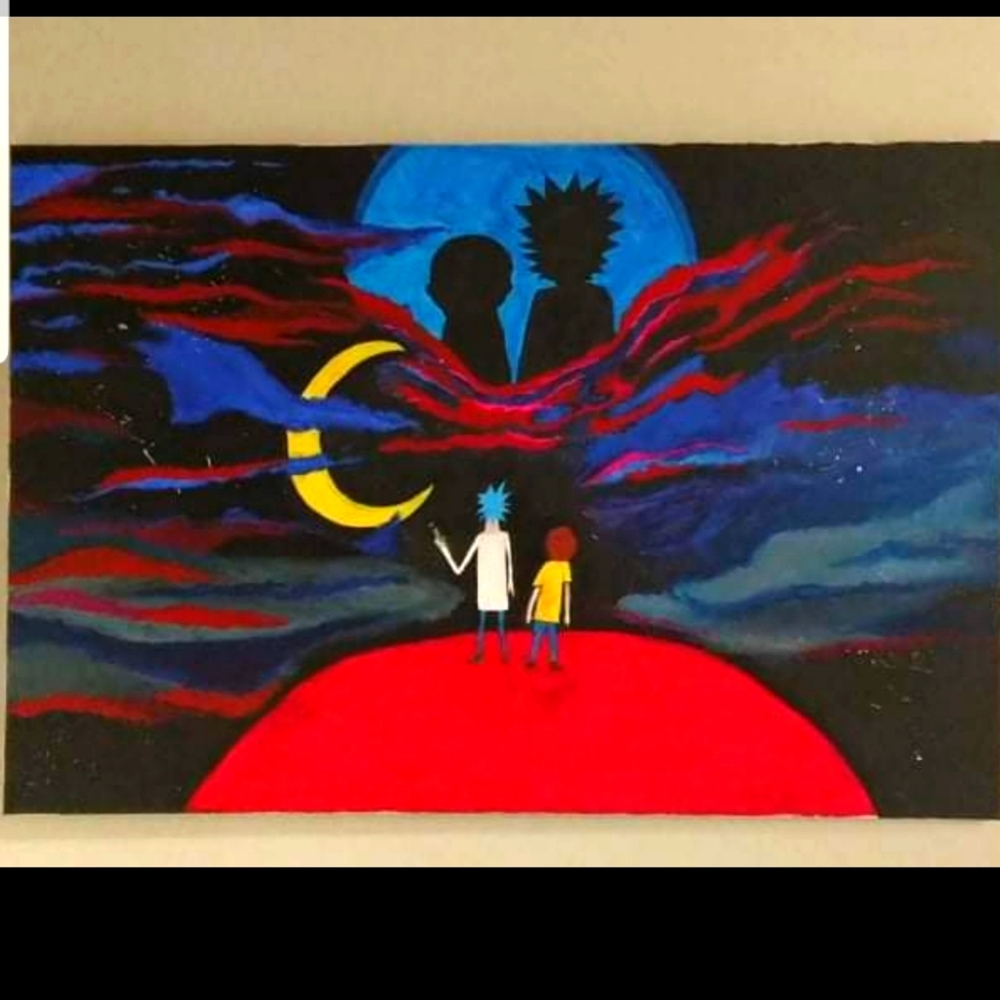 Clown in the dark hand painted local artist right here in Indianapolis